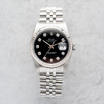 Rolex Datejust 36 16234 - Black Dial with  diamond indexes