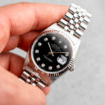 Rolex Datejust 36 16234 - Black Dial with  diamond indexes