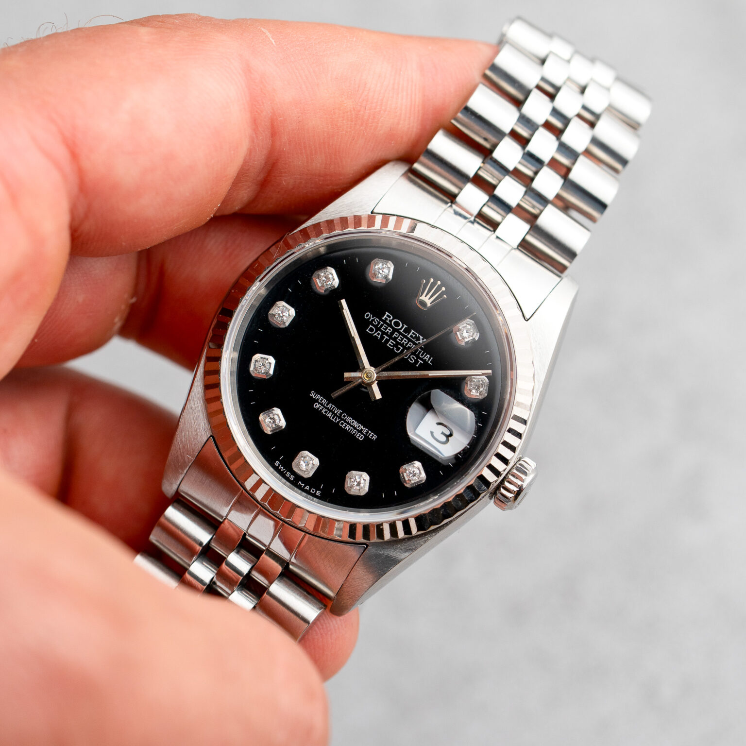 Rolex Datejust 36 16234 - Black Dial with  diamond indexes - Image 9