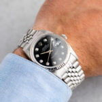 Rolex Datejust 36 16234 - Black Dial with  diamond indexes
