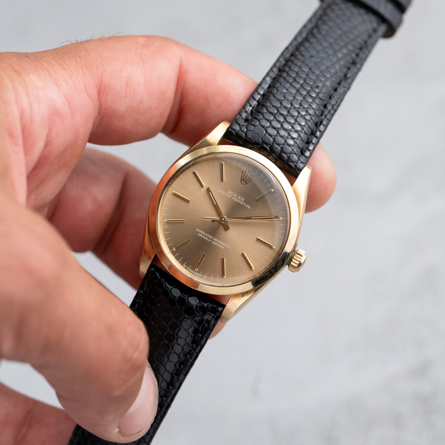 Rolex Oyster Perpetual 34 14k Gold Ghost dial - Image 3