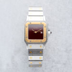 Cartier Santos Carré 2961 Burgundy Dial - Box and papers