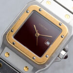 Cartier Santos Carré 2961 Burgundy Dial - Box and papers