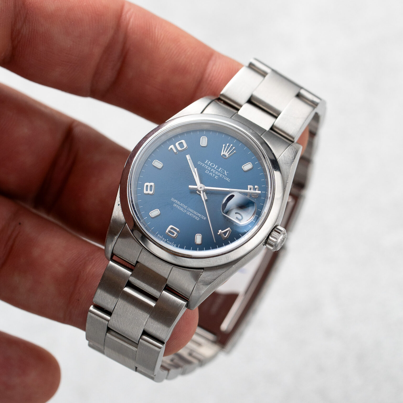 Rolex Oyster Perpetual Date 34 – Ref. 15200 | Blue Arabic Dial | 2000 - 3. kép